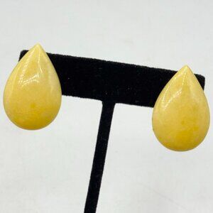 Vintage yellow stone teardrop earrings